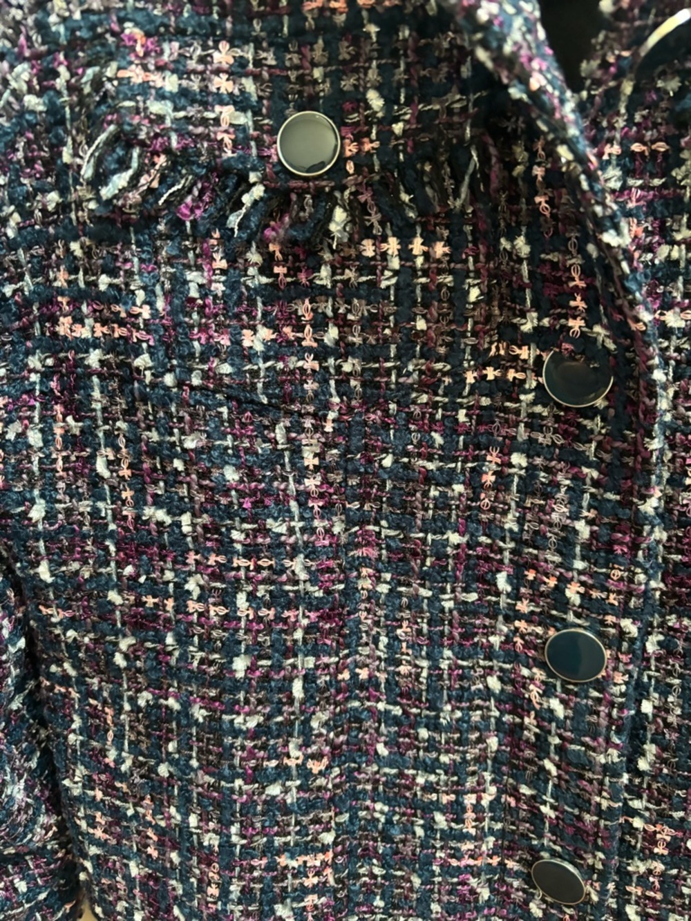 Drapers & Damons Elegant Women's Tweed Jacket in Navy & Pink, Size Med, NWOT - Picture 2 of 4